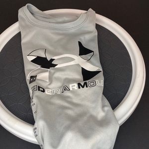 Gray and white T-shirt